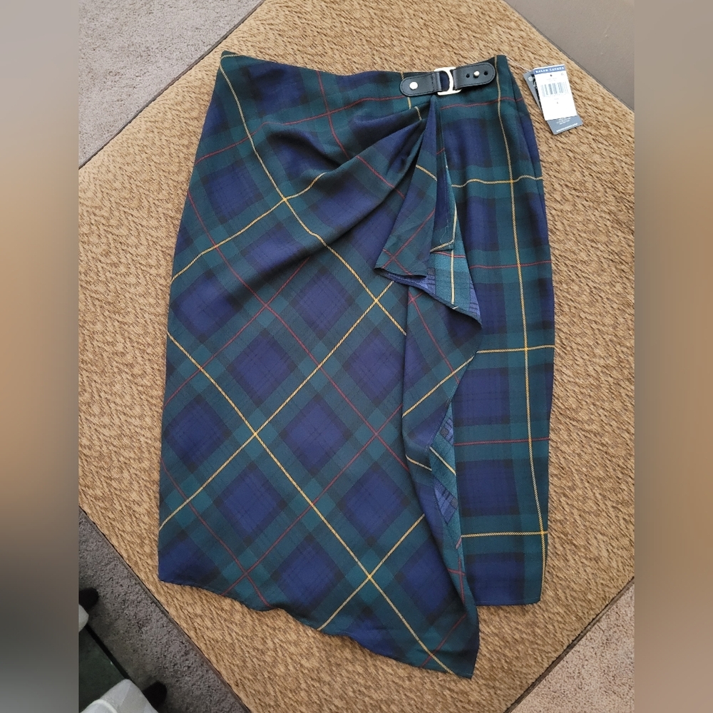 Laren Ralph Lauren Plaid Wrap Skirt